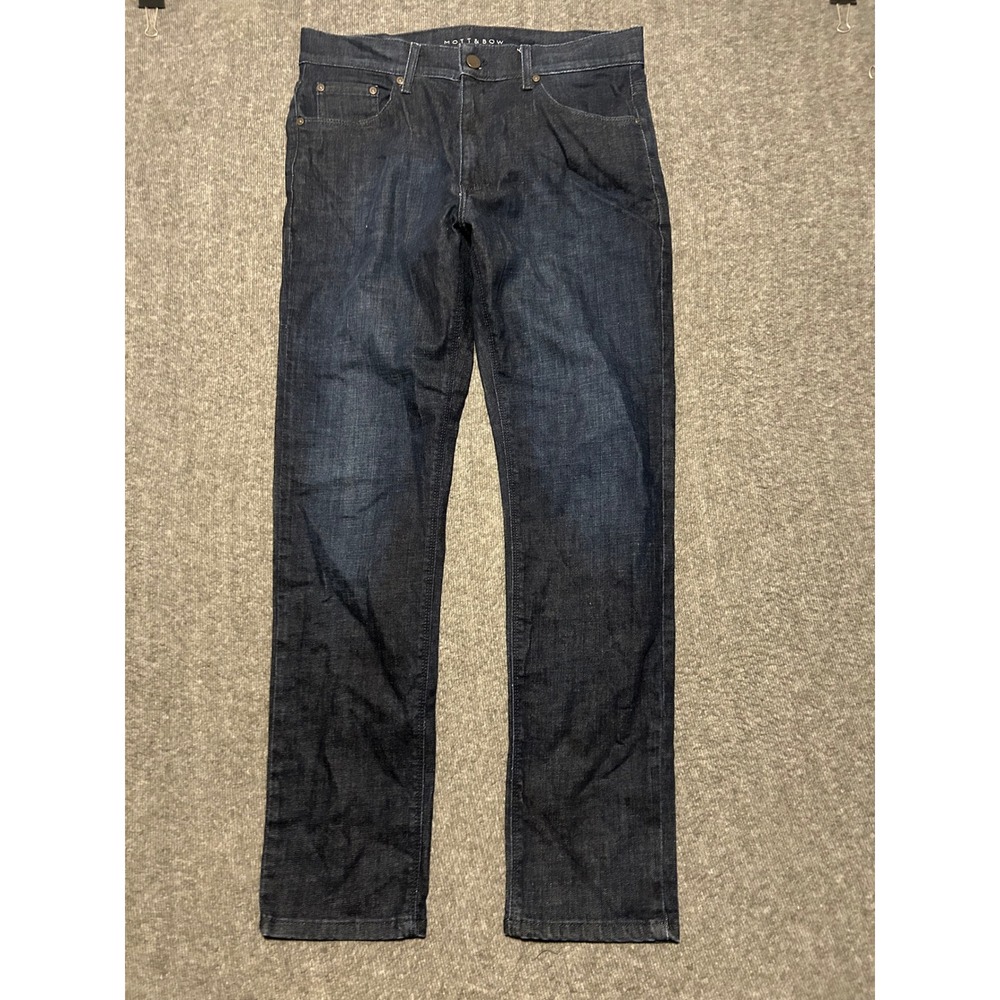 Mott and bow crosby jeans slim dark blue wash mens fit 32X30 casual - Picture 1 of 8